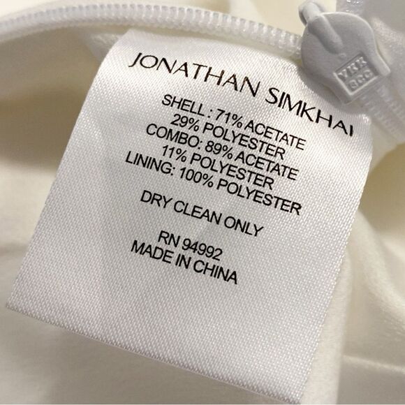 Jonathan Simkhai Core Collection Signature Ariah White Wide Leg Pant w/ Slits - Picture 8 of 8